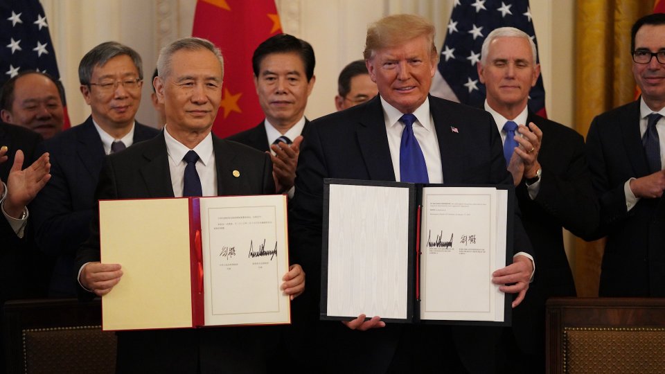 US - China Sign Deal Easing Trade Tensions