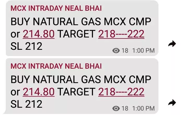 MCX Natural Gas Intraday Tips