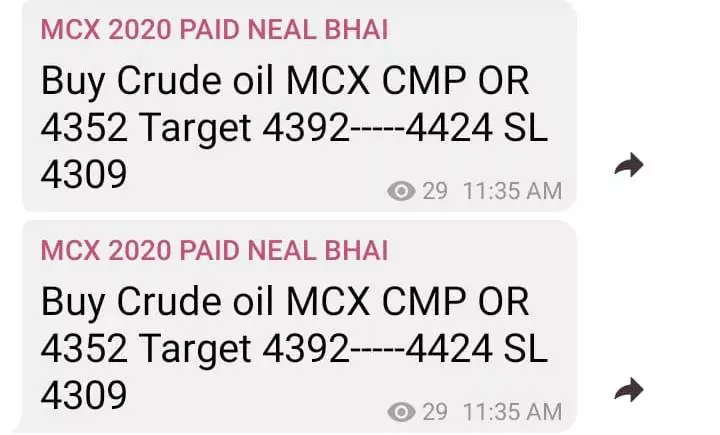 Crude Oil MCX Tips Today
