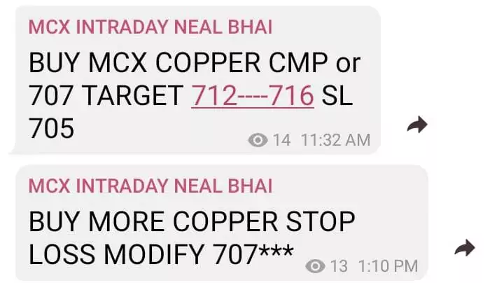 MCX Copper Target