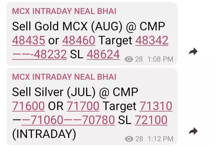 MCX Gold Silver Tips Today : All Target Hit [Cover Your Losses]