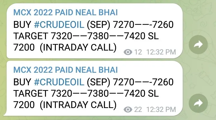 MCX Crude Oil Achived all Target 7270 to 7420 | Crudeoil Neal Bhai Tips