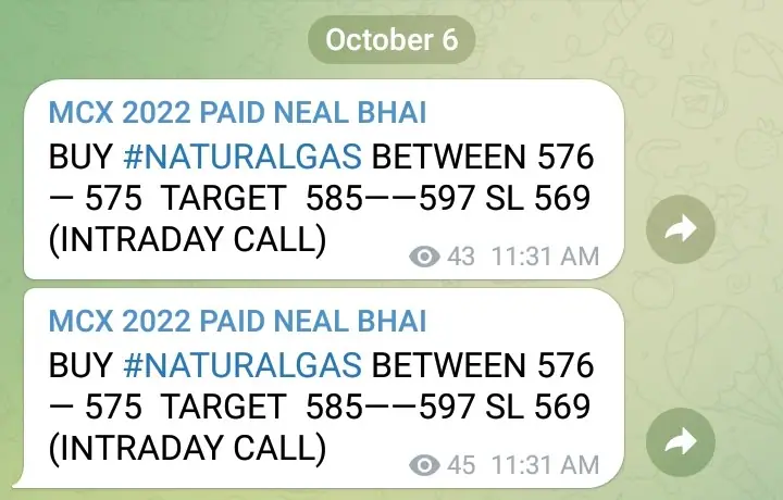 MCX Natural Gas Tips